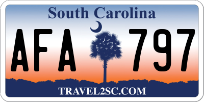 SC license plate AFA797