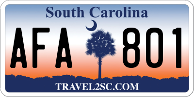 SC license plate AFA801