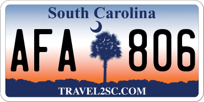 SC license plate AFA806
