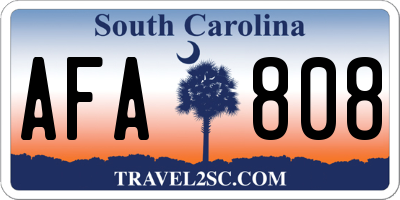 SC license plate AFA808