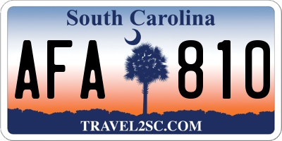 SC license plate AFA810