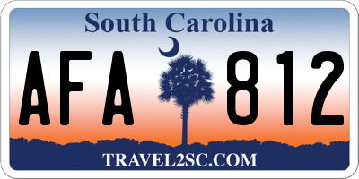 SC license plate AFA812