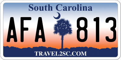 SC license plate AFA813
