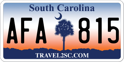 SC license plate AFA815