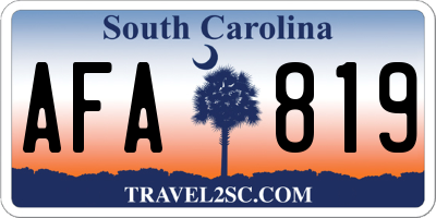 SC license plate AFA819