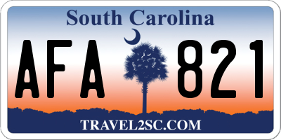 SC license plate AFA821