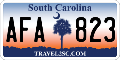 SC license plate AFA823