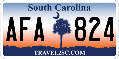 SC license plate AFA824