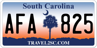 SC license plate AFA825
