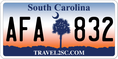 SC license plate AFA832