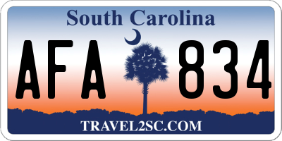 SC license plate AFA834