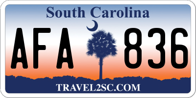 SC license plate AFA836