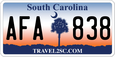 SC license plate AFA838