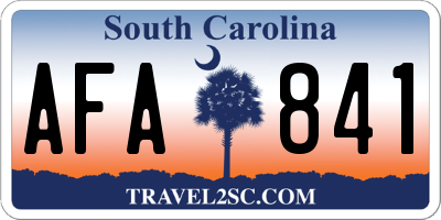SC license plate AFA841