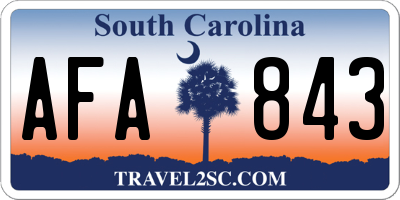 SC license plate AFA843