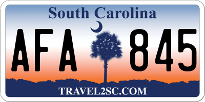 SC license plate AFA845
