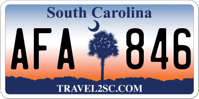 SC license plate AFA846