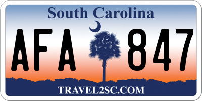 SC license plate AFA847