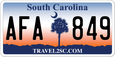 SC license plate AFA849