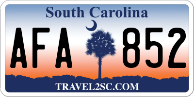 SC license plate AFA852