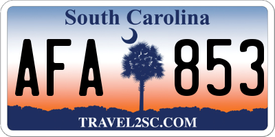 SC license plate AFA853