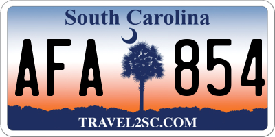 SC license plate AFA854