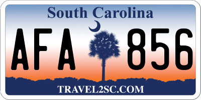 SC license plate AFA856