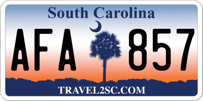 SC license plate AFA857
