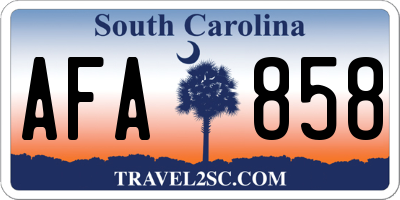 SC license plate AFA858