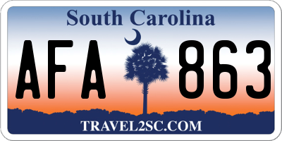 SC license plate AFA863