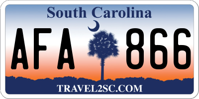 SC license plate AFA866