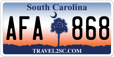 SC license plate AFA868