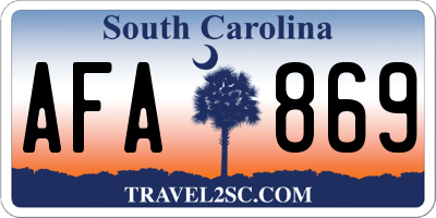 SC license plate AFA869