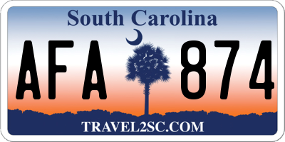 SC license plate AFA874