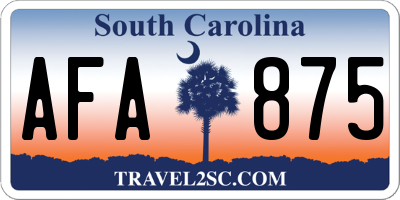 SC license plate AFA875