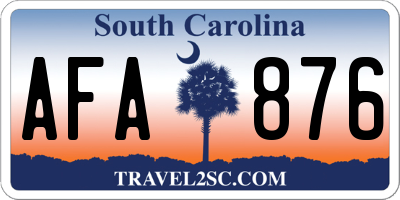 SC license plate AFA876
