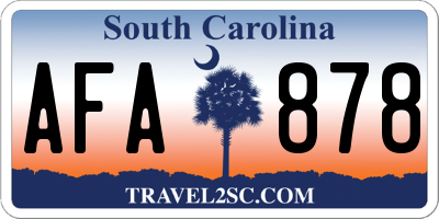 SC license plate AFA878