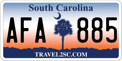 SC license plate AFA885