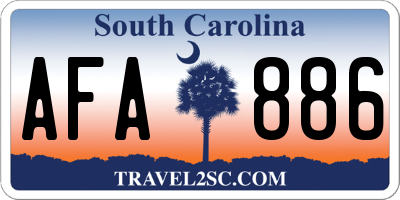 SC license plate AFA886