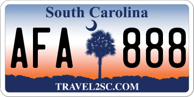 SC license plate AFA888