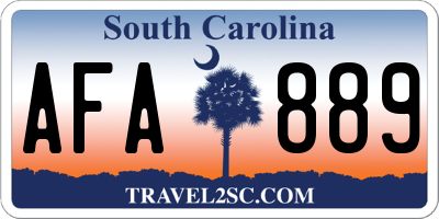SC license plate AFA889