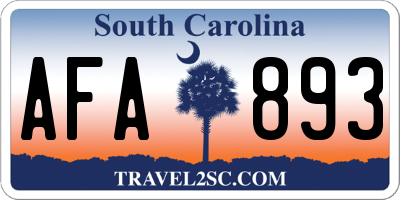 SC license plate AFA893
