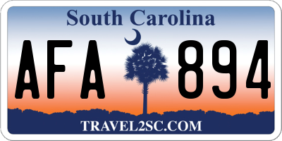 SC license plate AFA894