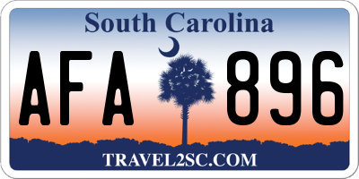 SC license plate AFA896