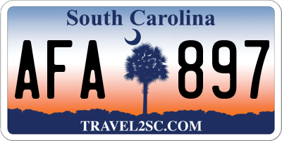 SC license plate AFA897