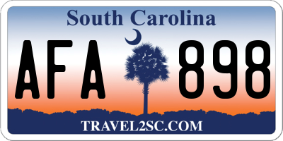 SC license plate AFA898