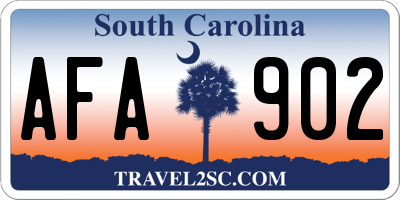SC license plate AFA902