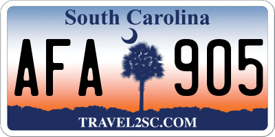SC license plate AFA905