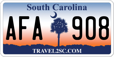 SC license plate AFA908