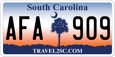 SC license plate AFA909